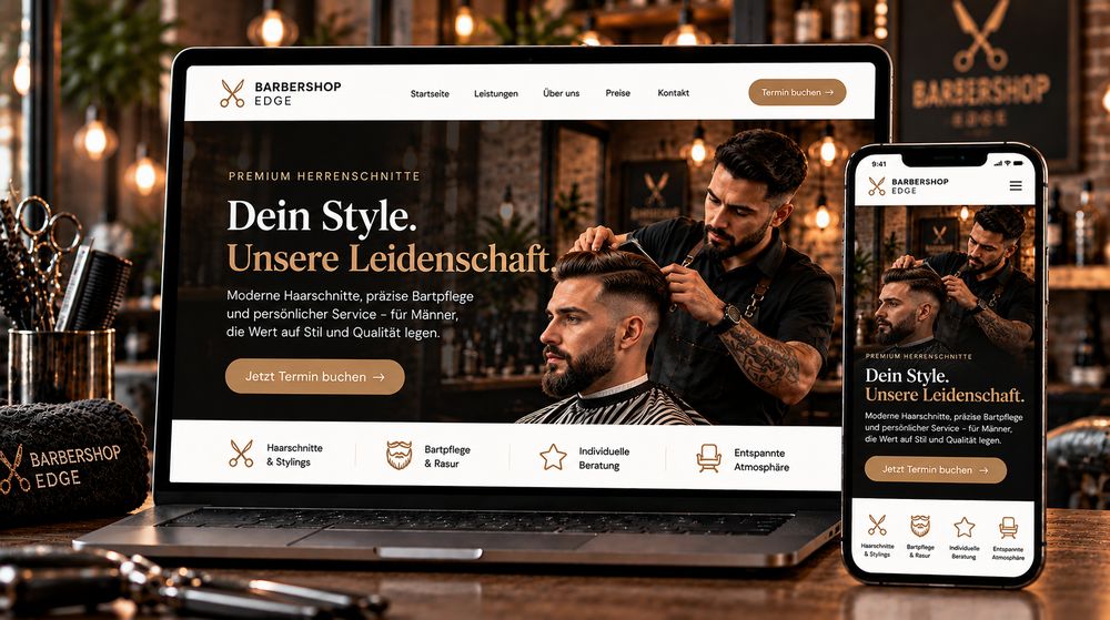 Beispielseite eines Barbershops