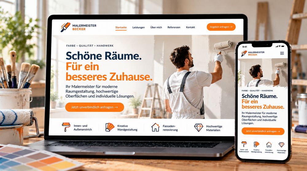 Beispielseite eines Malerbetriebs