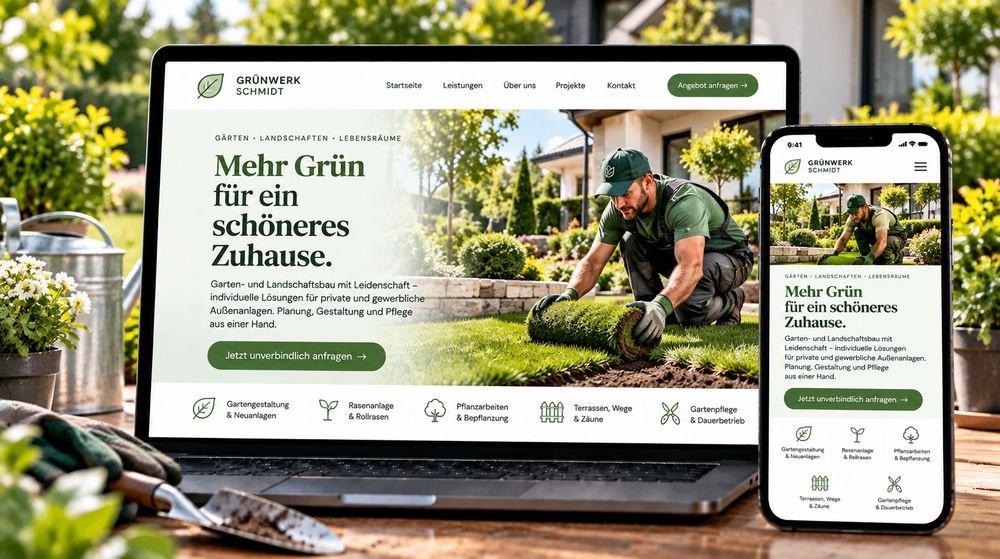 Beispielseite eines Gartenbauers